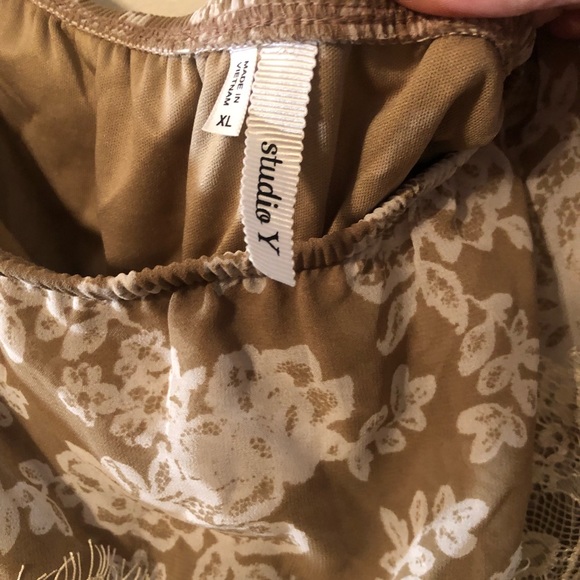 Studio Y Strapless Boho Style Dress XL with lace details Cottage core Coquette - Picture 3 of 8